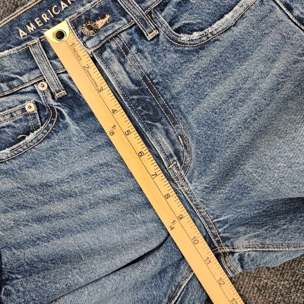 American Eagle Super High-Rise Straight Jeans Men's 2 SHORT Stretch Med Wash NEW - Picture 5 of 10